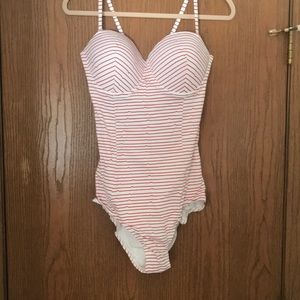 Red and white striped swimsuit